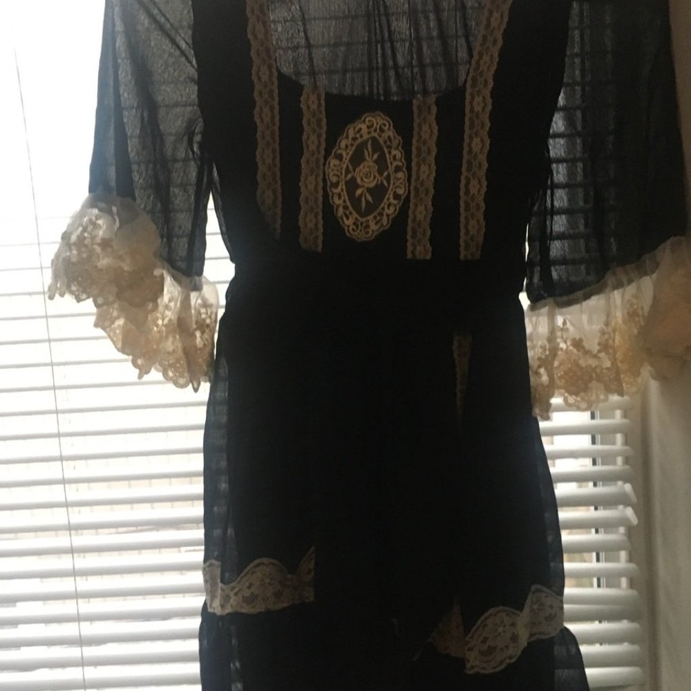 Spring/Summer Black White Casual Hime Dress